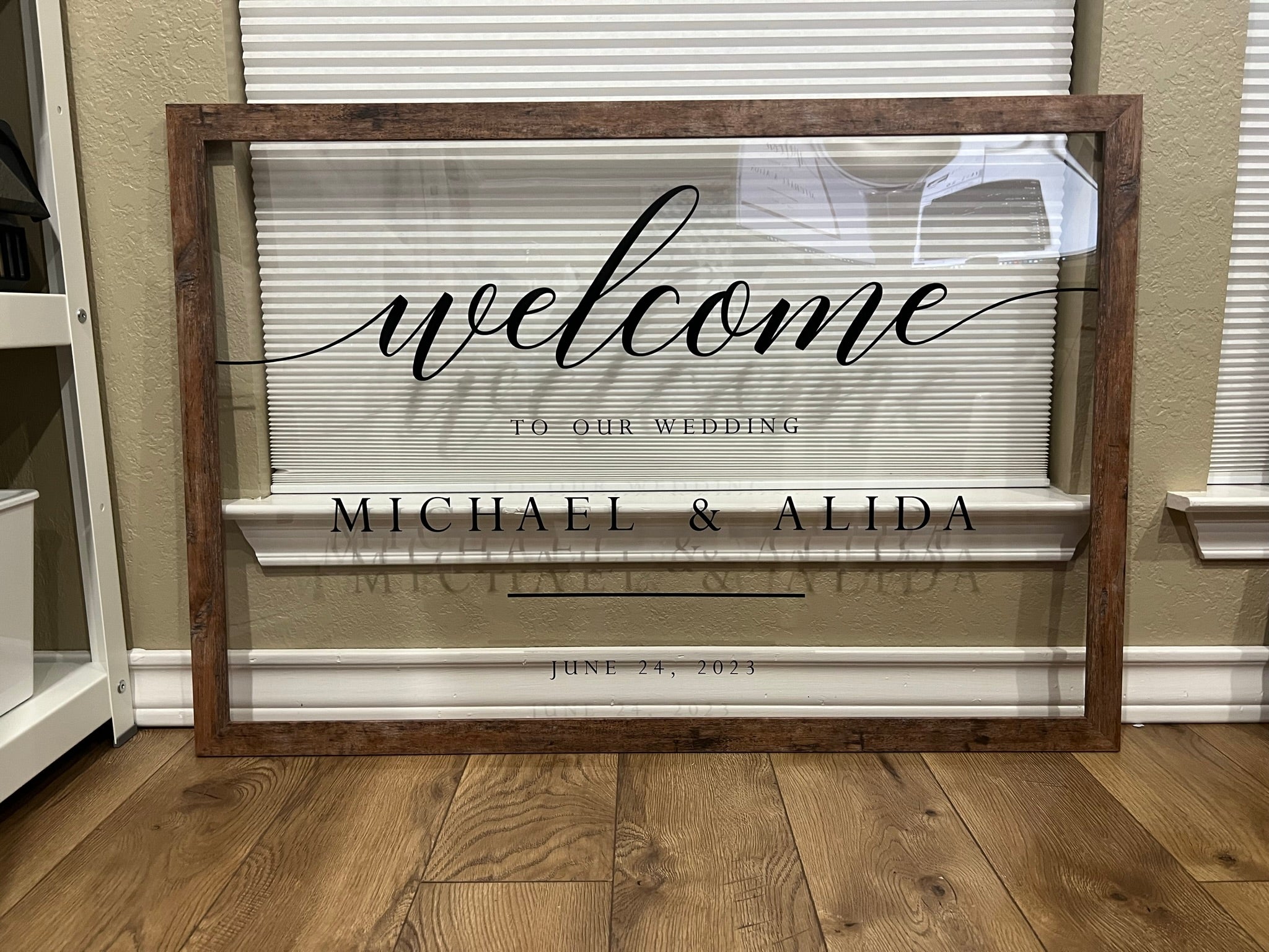 Custom Wedding Sign With Border – South Texas Premier Products