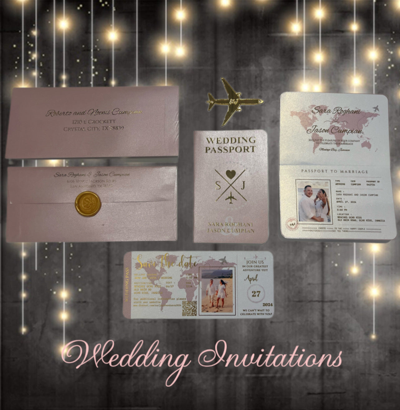 Custom Passport Wedding Invitations